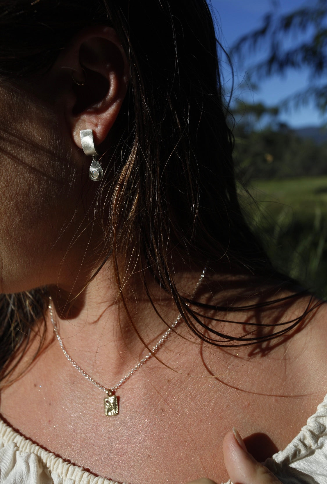 Opal drop earrings