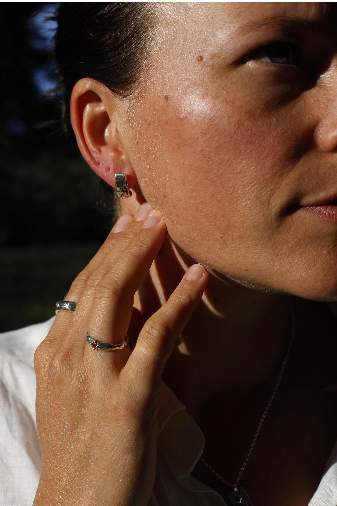 Silver ring with Padparadscha Sapphire