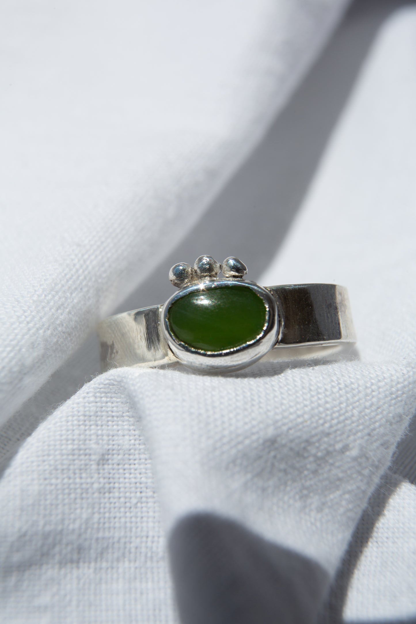 silver ring with stone