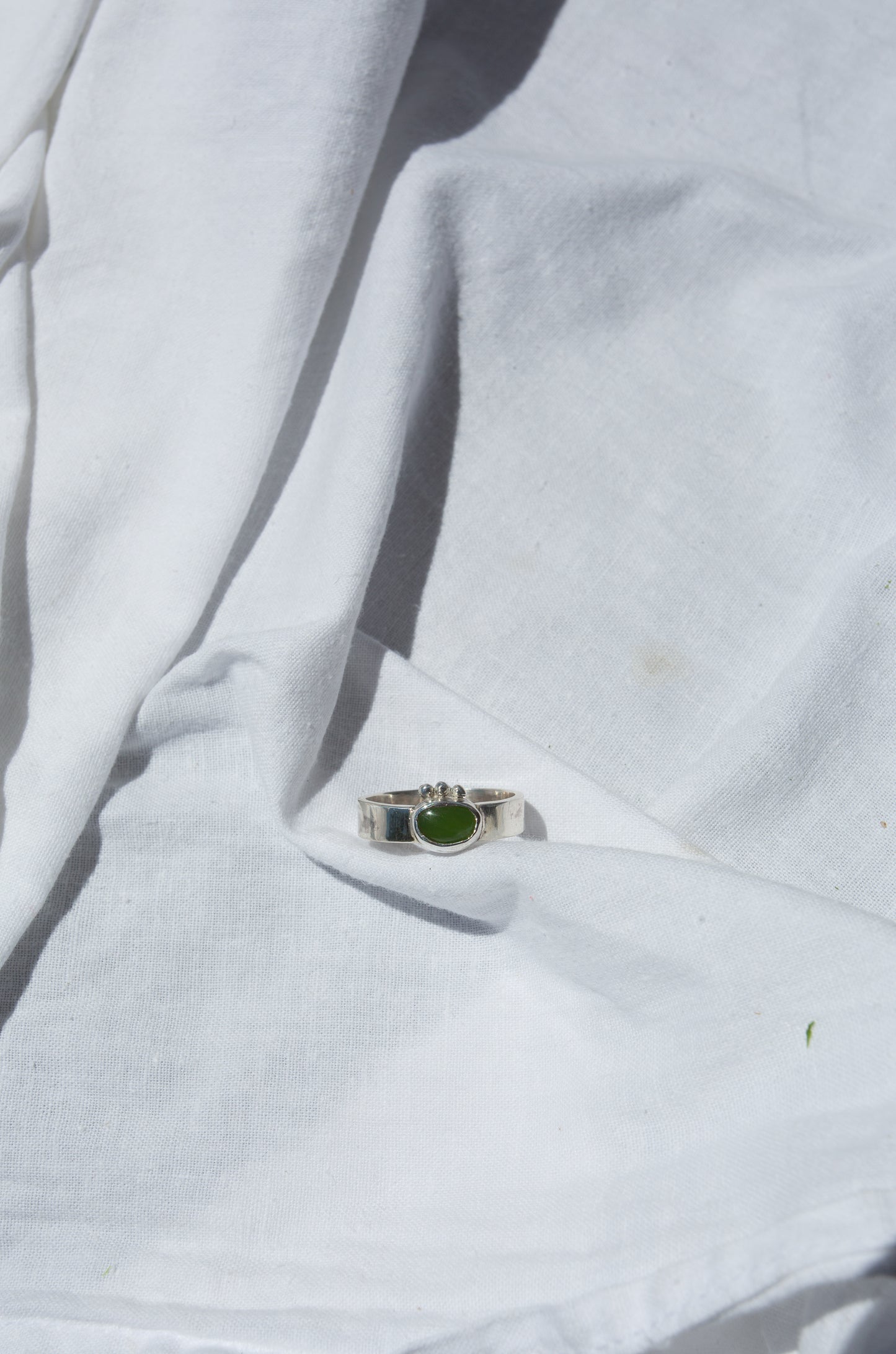 silver ring with stone