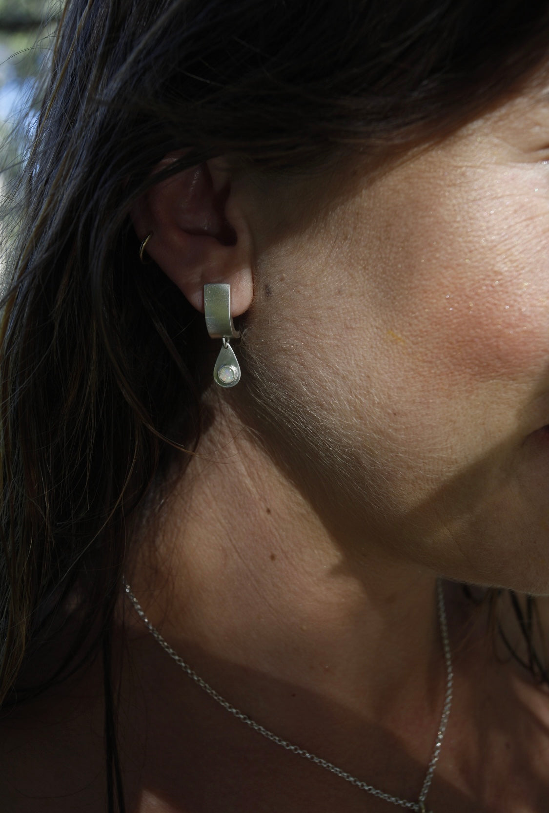 Opal drop earrings