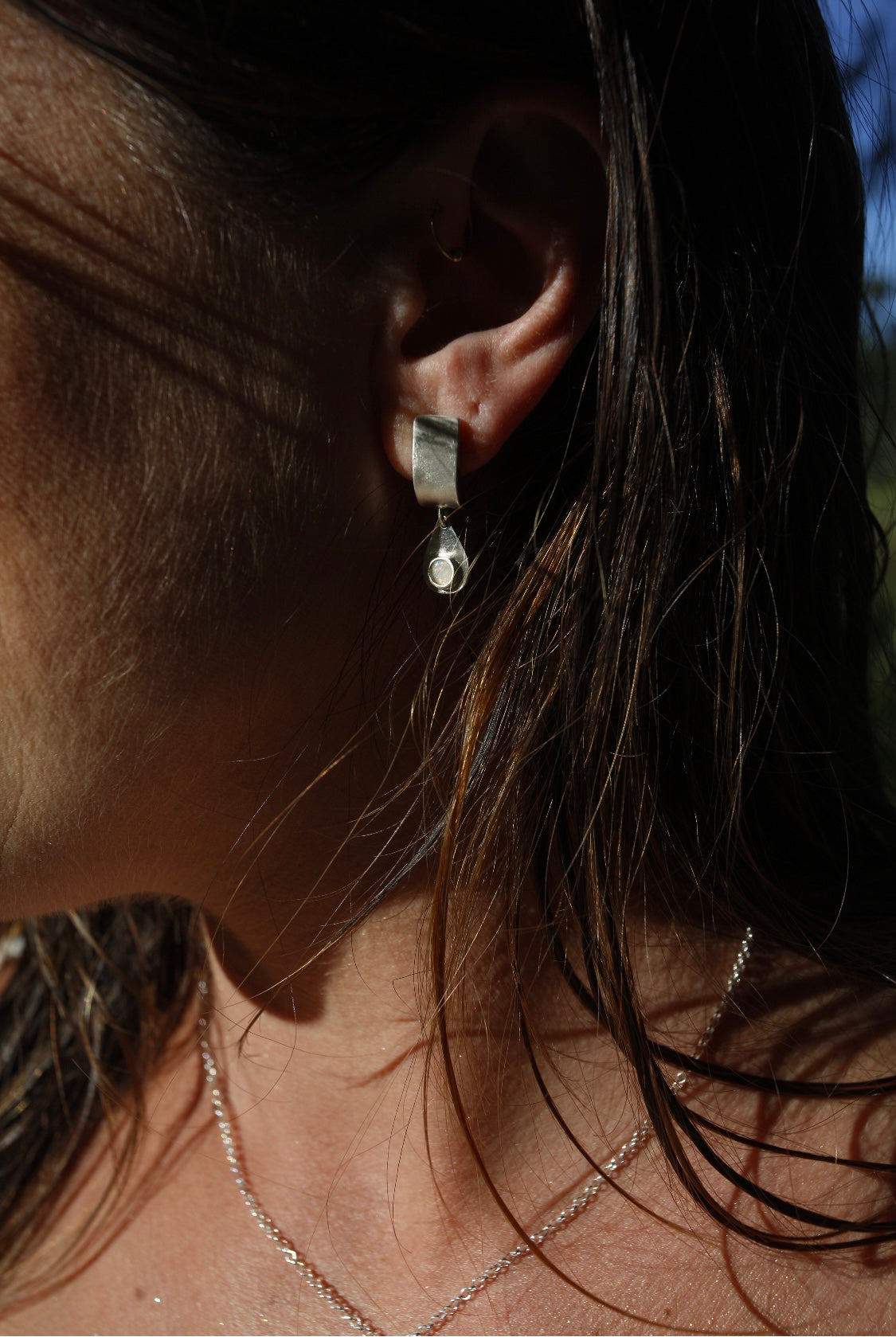 Opal drop earrings