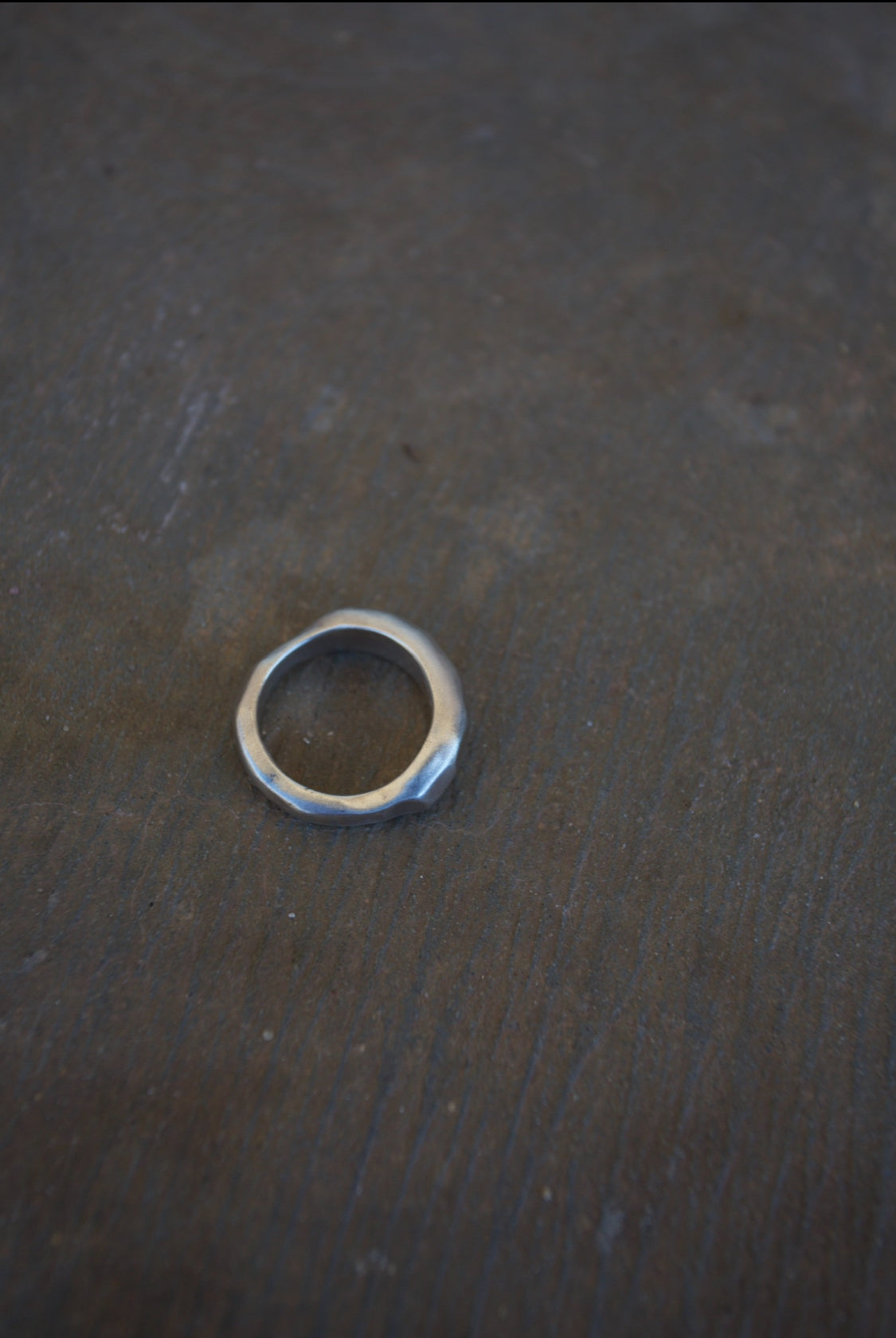 Silver chunky and uneven ring