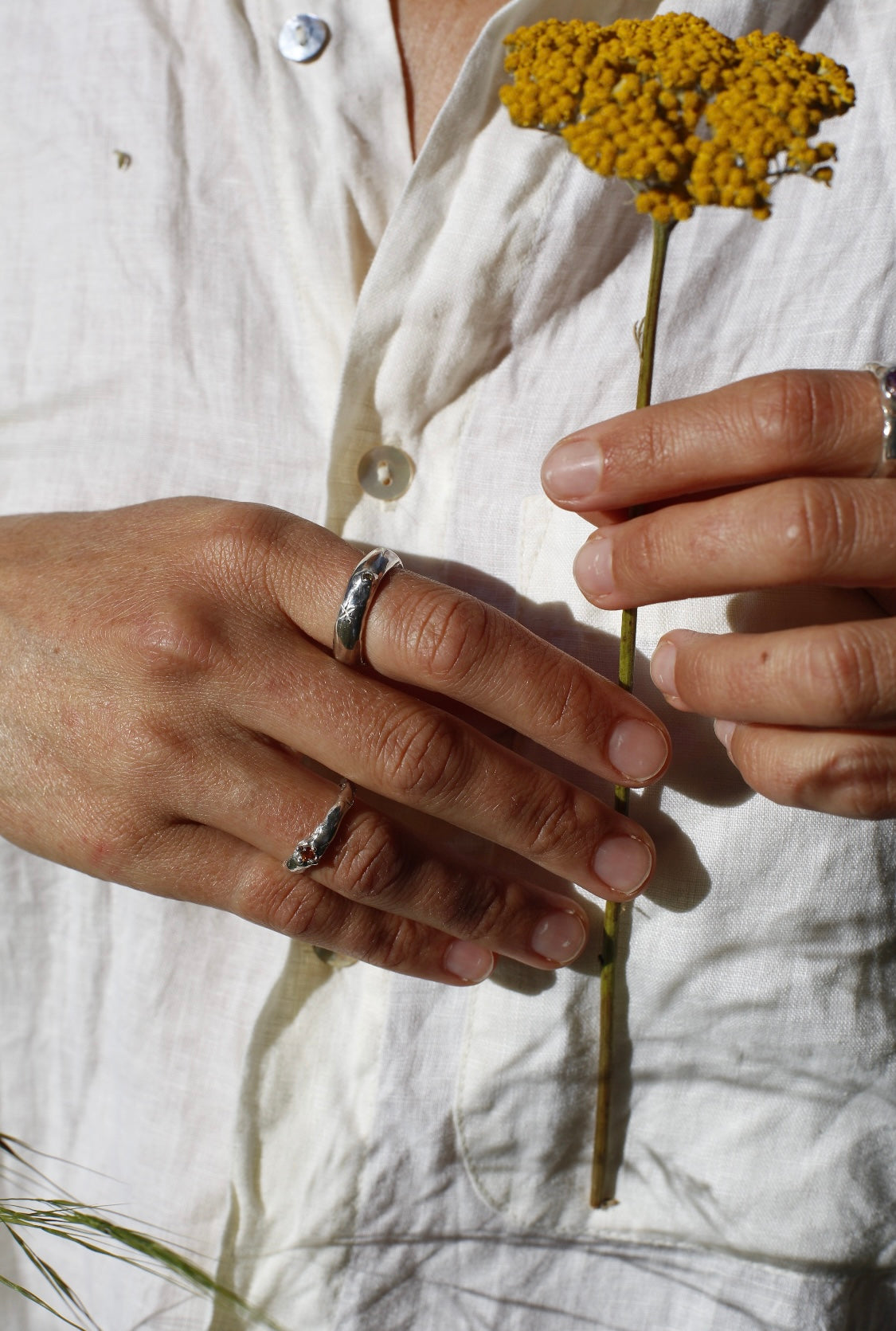 Silver ring with Padparadscha Sapphire