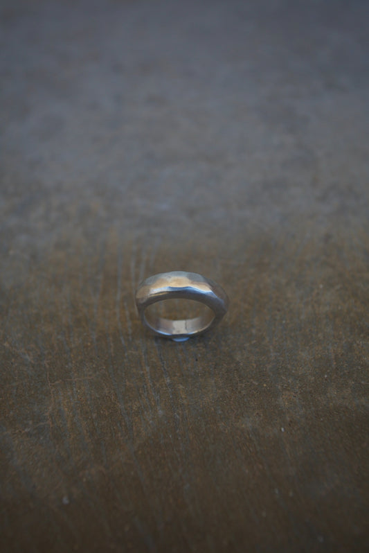 Silver chunky and uneven ring