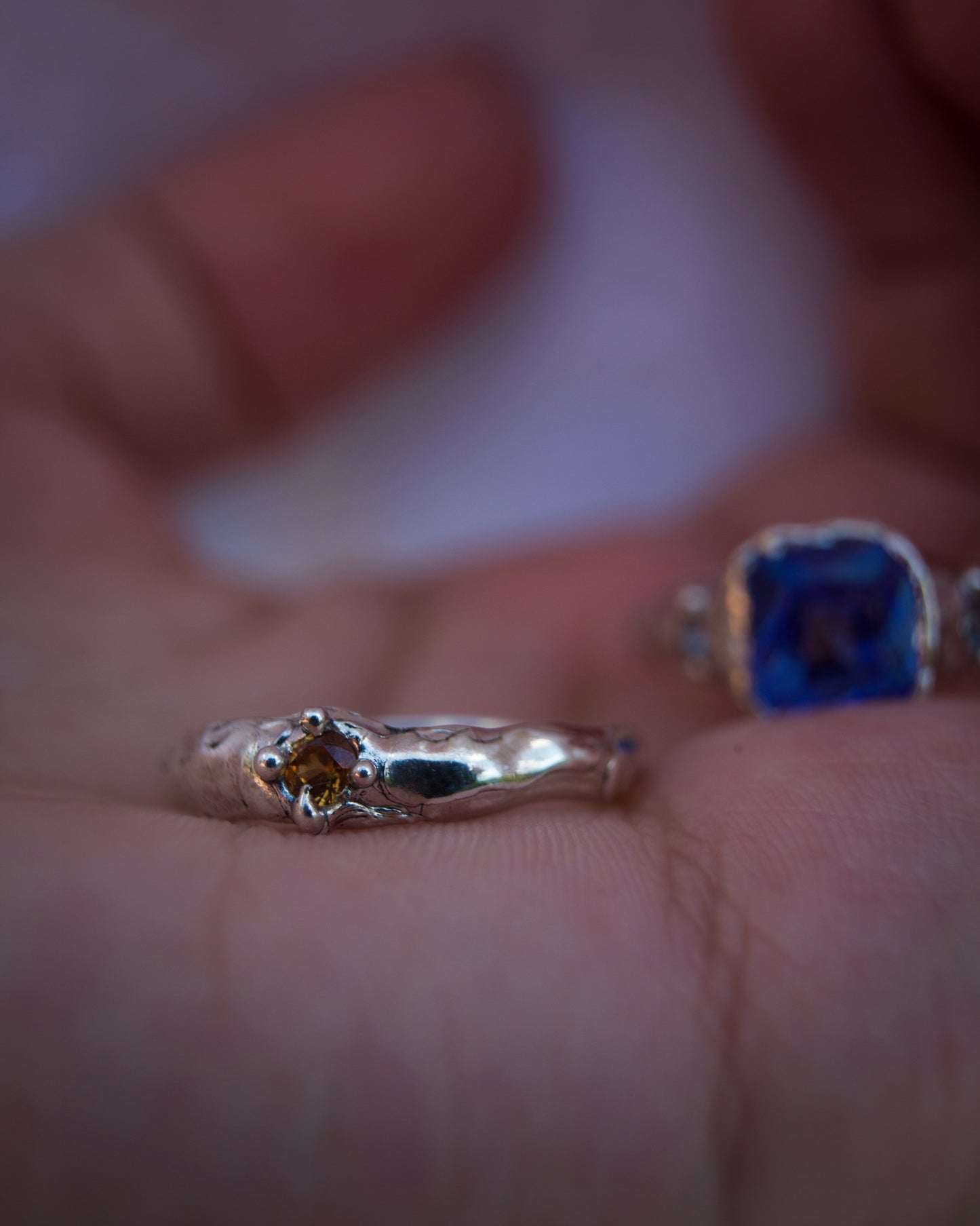 Silver ring with Padparadscha Sapphire